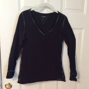 CALVIN KLEIN BLACK LONG SLEEVE TEE SZ S